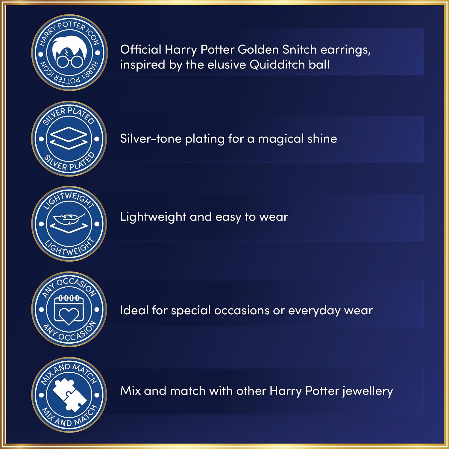 Harry Potter Golden Snitch Oorbellenset zilverkleurig Fan merch, Film