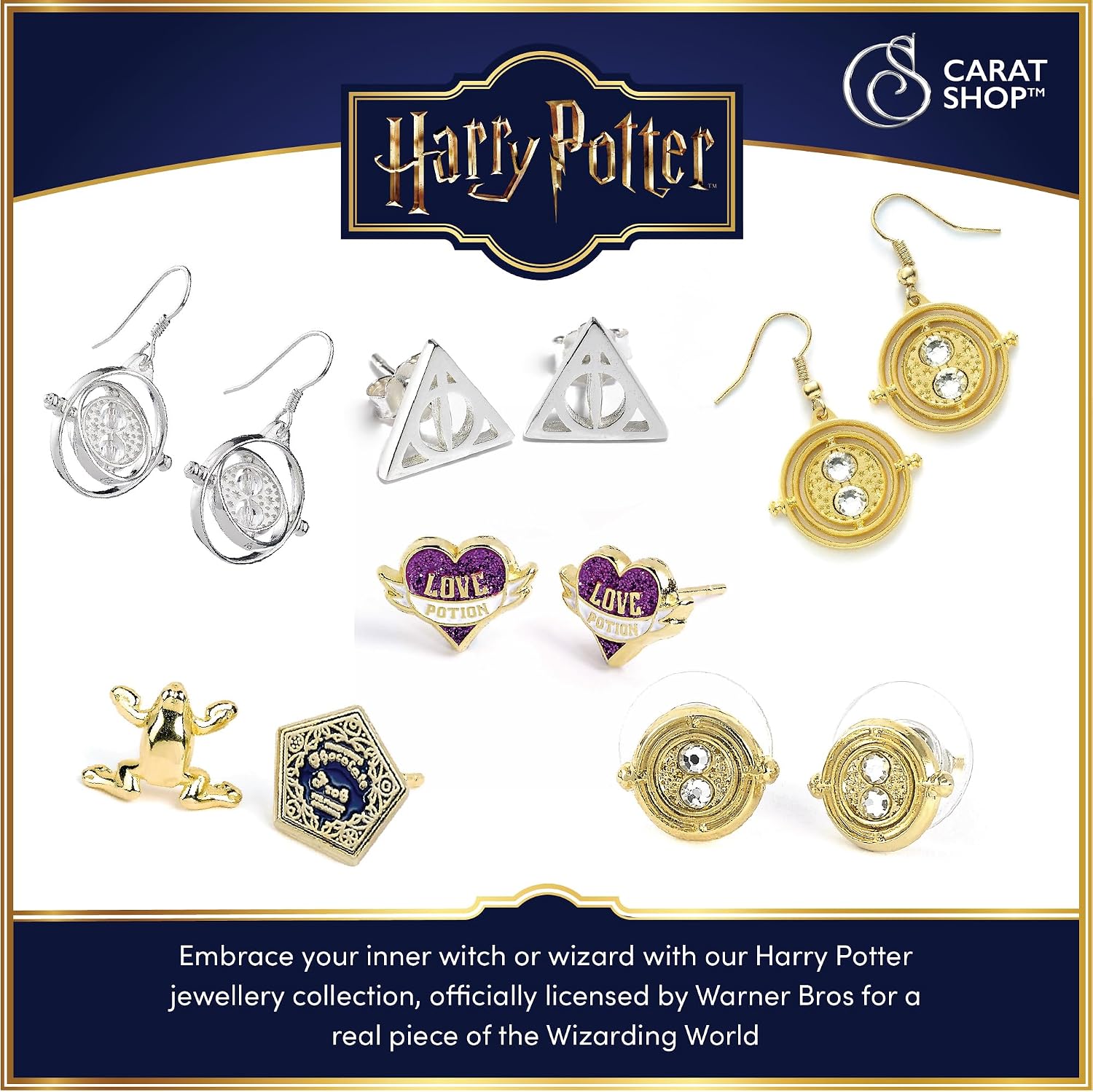 Harry Potter Golden Snitch Oorbellenset zilverkleurig Fan merch, Film