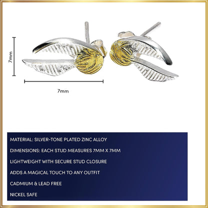 Harry Potter Golden Snitch Oorbellenset zilverkleurig Fan merch, Film
