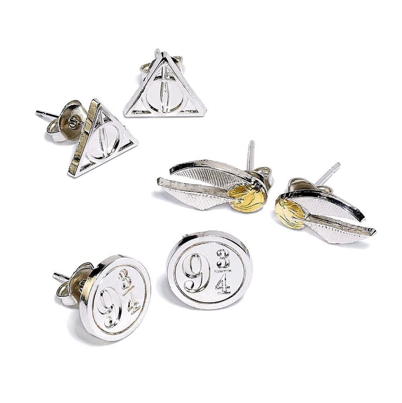 HARRY POTTER Symbols Damen-Ohrringe-Set, silberfarben