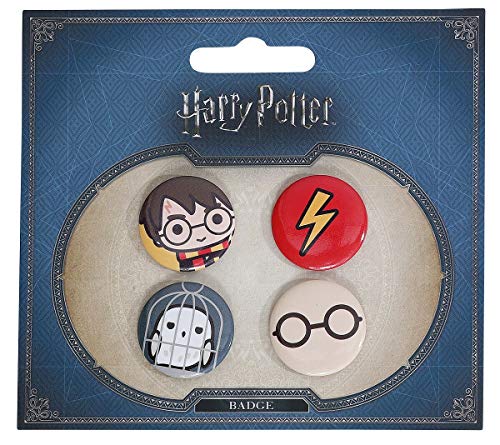 Harry Potter Harry and Hedwig Badge Set, Standard, Multicolour