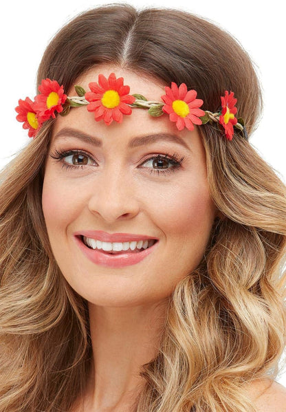 Smiffys Hawaiian/Hippie Daisy Chain Headband, Assorted