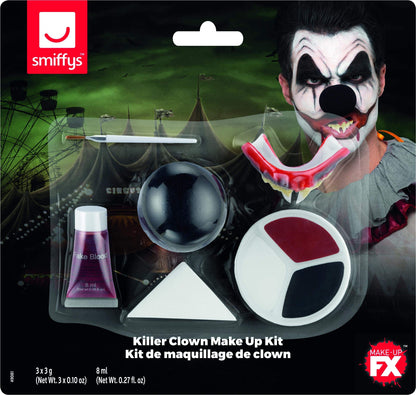 Smiffys Smiffys Make-Up FX, Killer Clown Kit, Aqua, Multi-