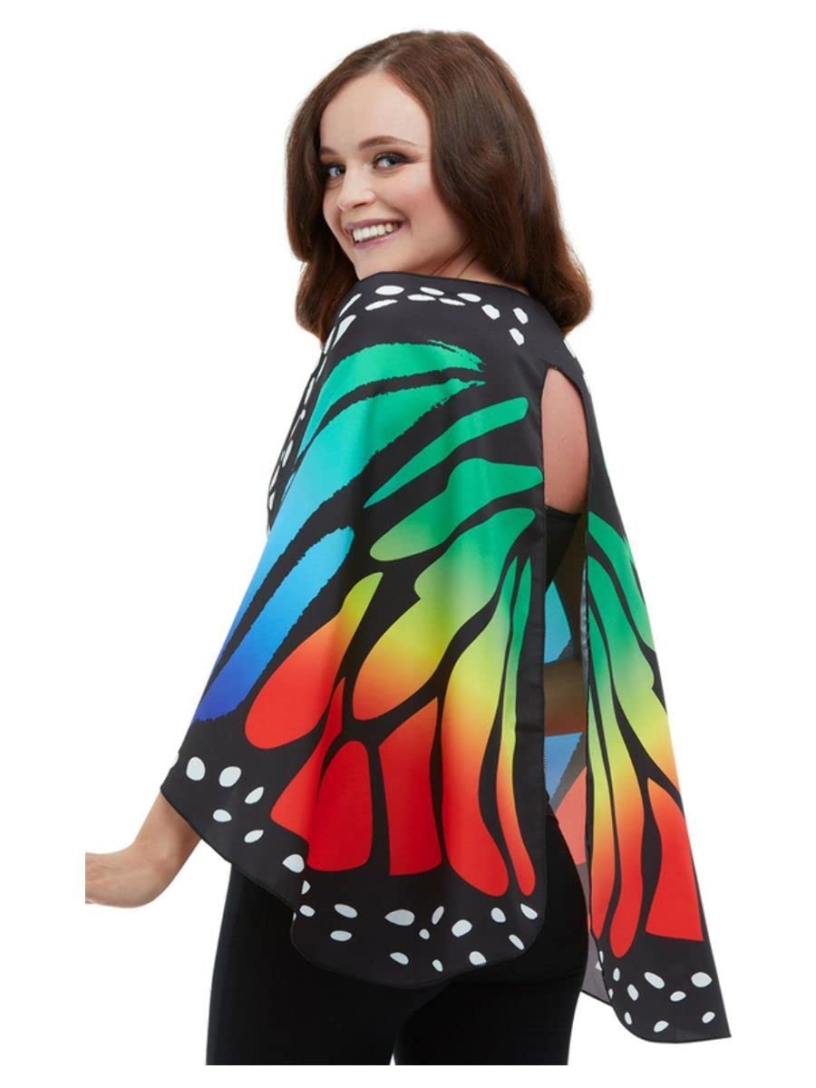 Smiffys Monarch Butterfly Fabric Wings, Multi-Coloured