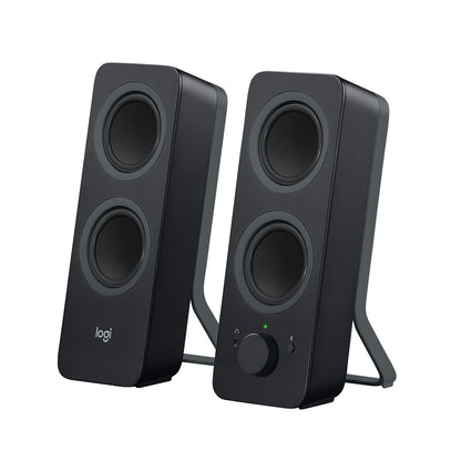 Logitech Z207 Kabellose PC-Lautsprecher, Bluetooth, Stereo Sound, 10 Watt Spitzenleistung, 3.5 mm Eingang, Kopfhörerbuchse, Easy-Switch Feature, EU Stecker, PC/TV/Tablet/Handy - Schwarz