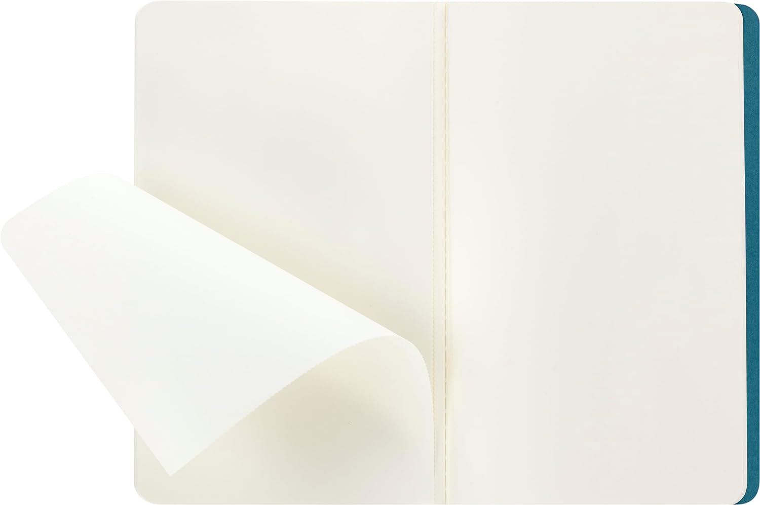 Moleskine Cahier Journal, Set 3 Notebooks with Plain Pages, Cardboard Cover with Visible Cotton Stiching, Colour Brisk Blue, Large 13 x 21 cm, 80 Pages