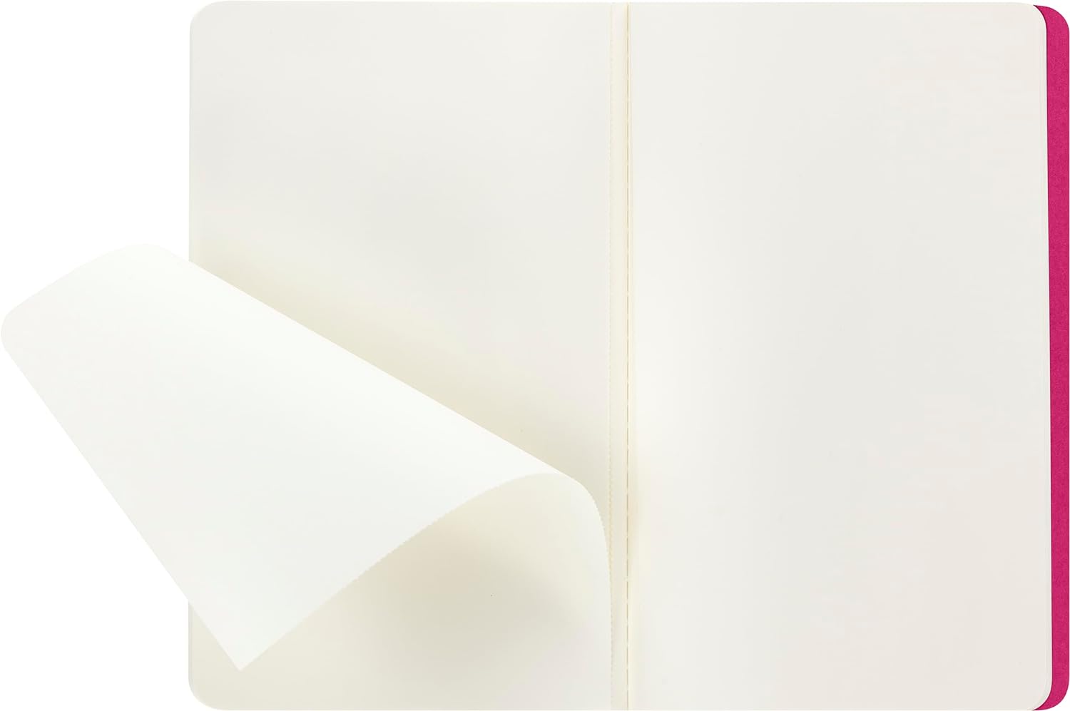 Moleskine Cahier Journal, Set 3 Notebooks with Plain Pages, Cardboard Cover with Visible Cotton Stiching, Colour Kinetic Pink, Large 13 x 21 cm, 80 Pages
