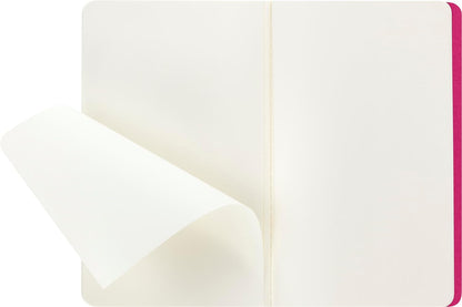 Moleskine Cahier Journal, Set 3 Notebooks with Plain Pages, Cardboard Cover with Visible Cotton Stiching, Colour Kinetic Pink, Large 13 x 21 cm, 80 Pages