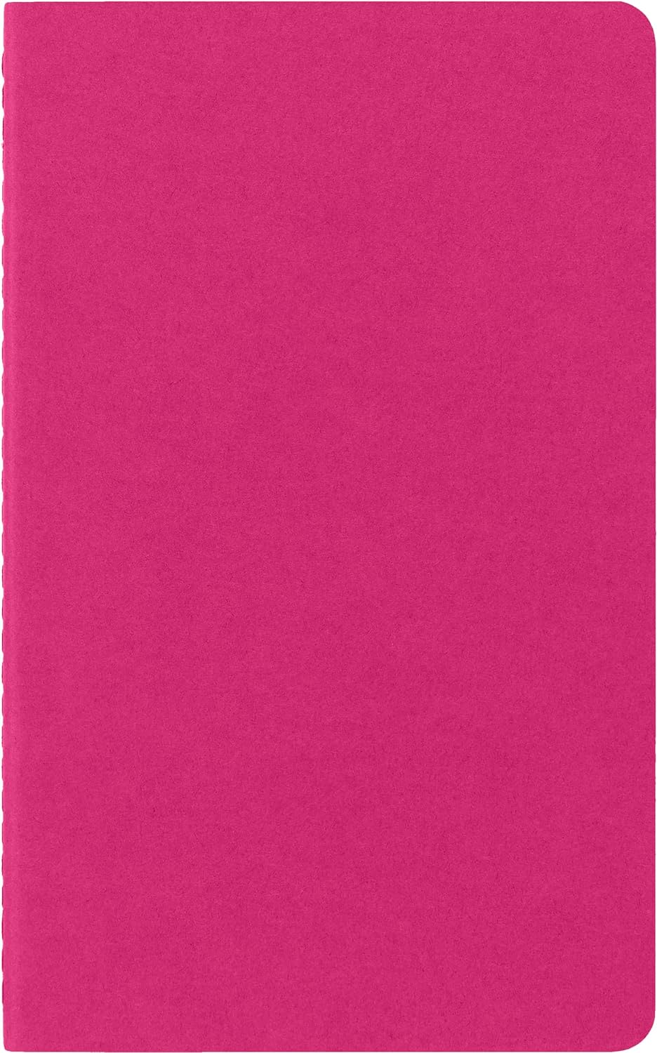 Moleskine Cahier Journal, Set 3 Notebooks with Plain Pages, Cardboard Cover with Visible Cotton Stiching, Colour Kinetic Pink, Large 13 x 21 cm, 80 Pages