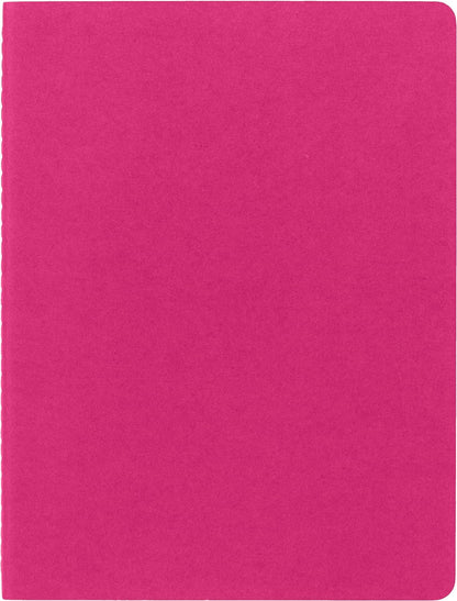 Moleskine Cahier Journal, Set 3 Notebooks with Ruled Pages, Cardboard Cover with Visible Cotton Stiching, Colour Kinetic Pink, Extra Large 19 x 25 cm, 120 Pages