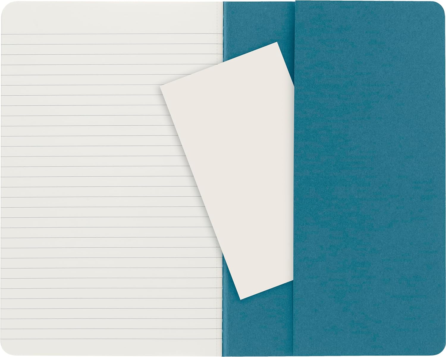 Moleskine Cahier Journal, Set 3 Notebooks with Ruled Pages, Cardboard Cover with Visible Cotton Stiching, Colour Brisk Blue, Large 13 x 21 cm, 80 Pages