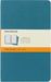 Moleskine Cahier Journal, Set 3 Notebooks with Ruled Pages, Cardboard Cover with Visible Cotton Stiching, Colour Brisk Blue, Large 13 x 21 cm, 80 Pages