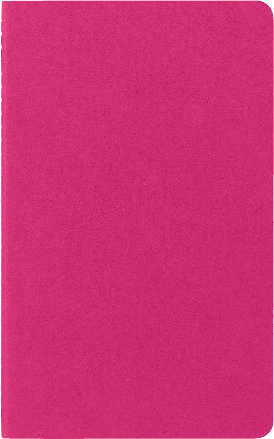 Moleskine Cahier Journal, Set 3 Notebooks with Ruled Pages, Cardboard Cover with Visible Cotton Stiching, Colour Kinetic Pink, Large 13 x 21 cm, 80 Pages