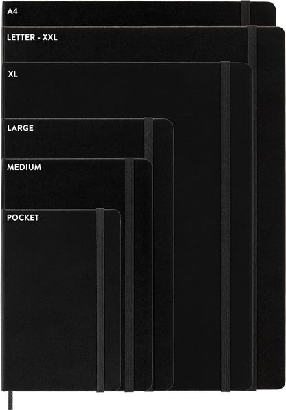 Moleskine Cahier Journal, Set 3 Notebooks with Ruled Pages, Cardboard Cover with Visible Cotton Stiching, Colour Kinetic Pink, Large 13 x 21 cm, 80 Pages