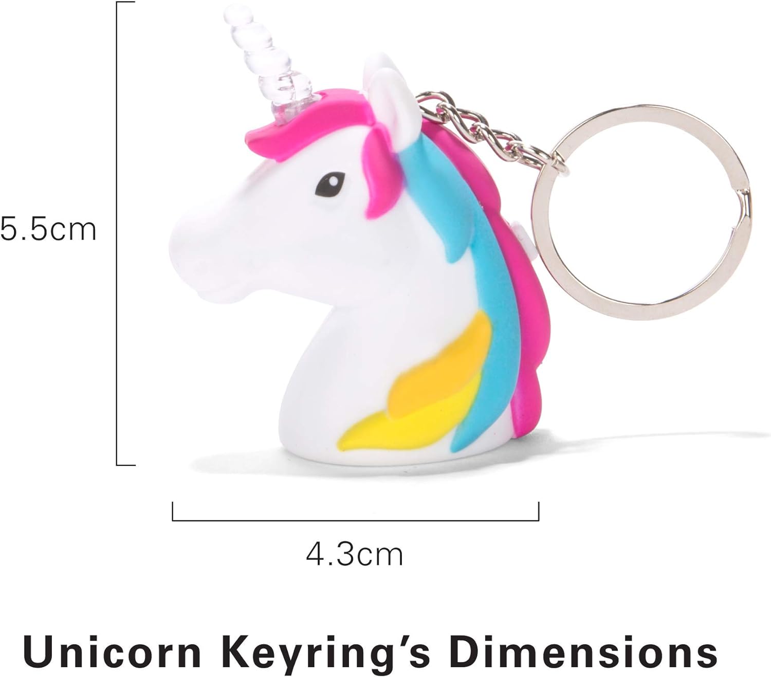 KIKKERLAND – Light Up LED Keyring with Clip - Fun Sound & Light Effects