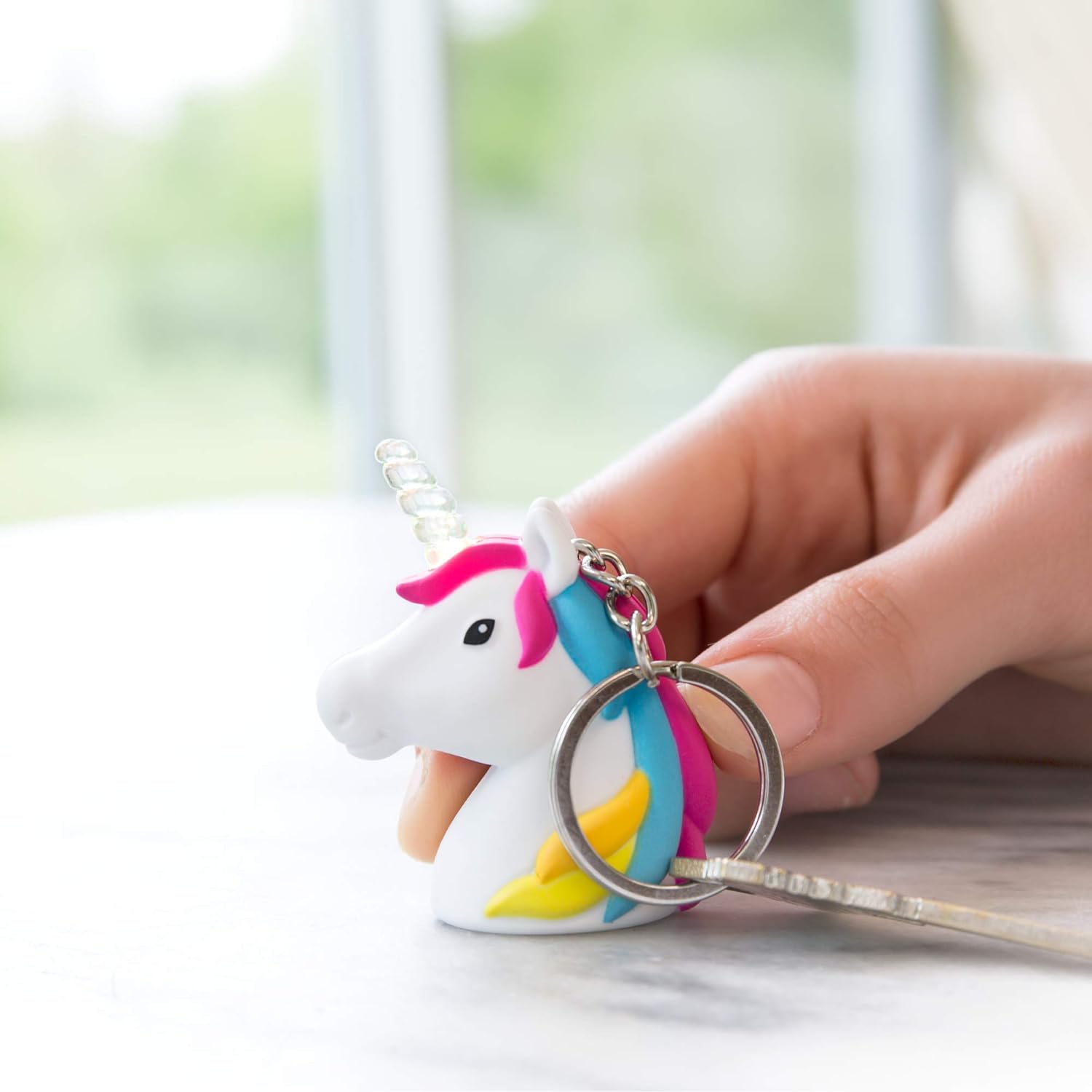 KIKKERLAND – Light Up LED Keyring with Clip - Fun Sound & Light Effects