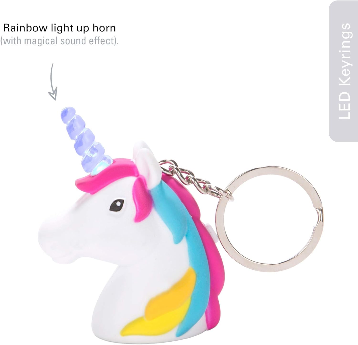 KIKKERLAND – Light Up LED Keyring with Clip - Fun Sound & Light Effects