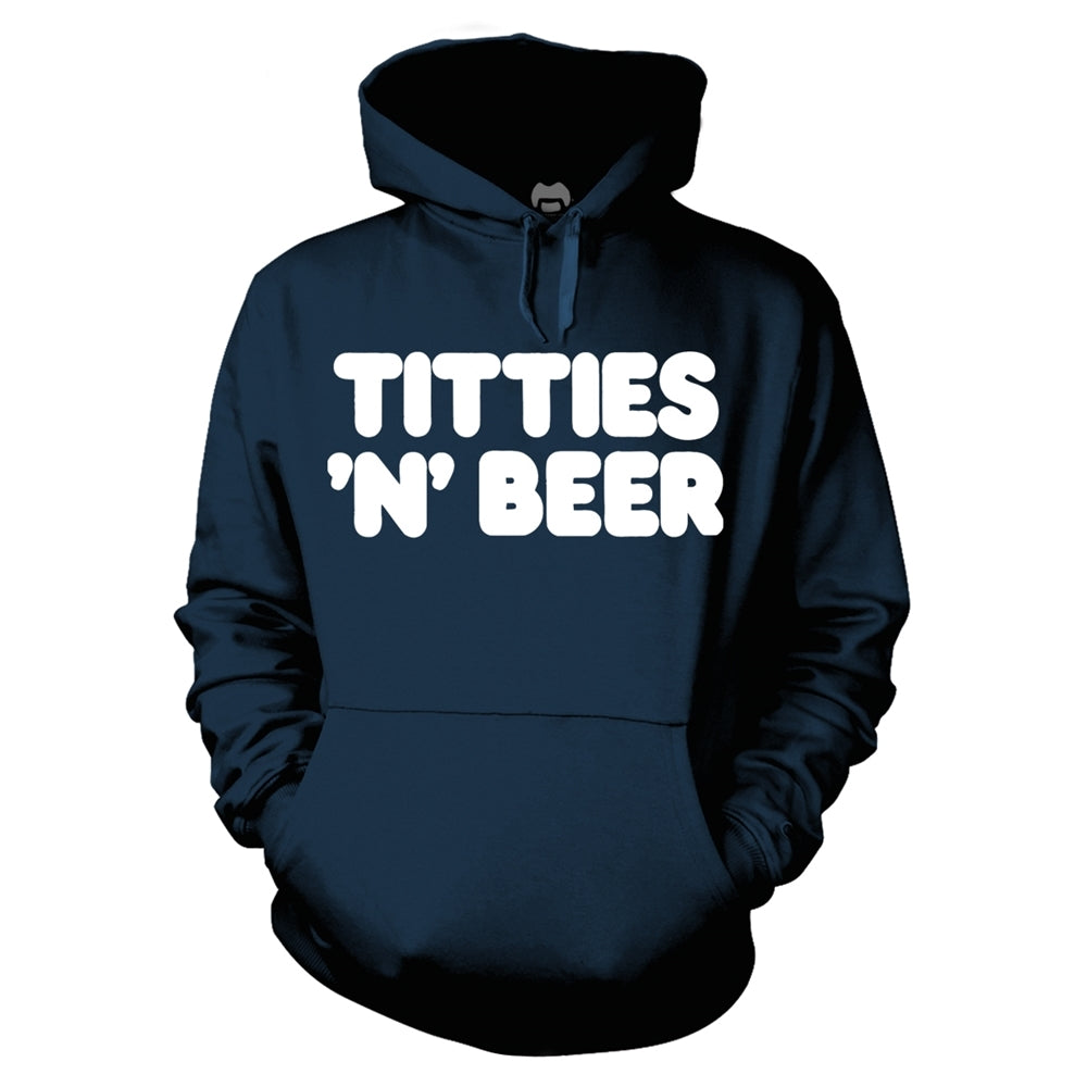 FRANK ZAPPA - TITTIES 'N' BEER BLUE Hooded Sweatshirt Medium