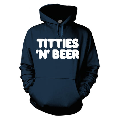 FRANK ZAPPA - TITTIES 'N' BEER BLUE Hooded Sweatshirt Medium
