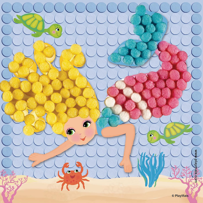 PlayMais MOSAIC Dream Mermaid creative craft kit for girls & boys from 5 years | 2300 6 mosaic templates with lovely mermaids | stimulates creativity & motor skills | natural toy