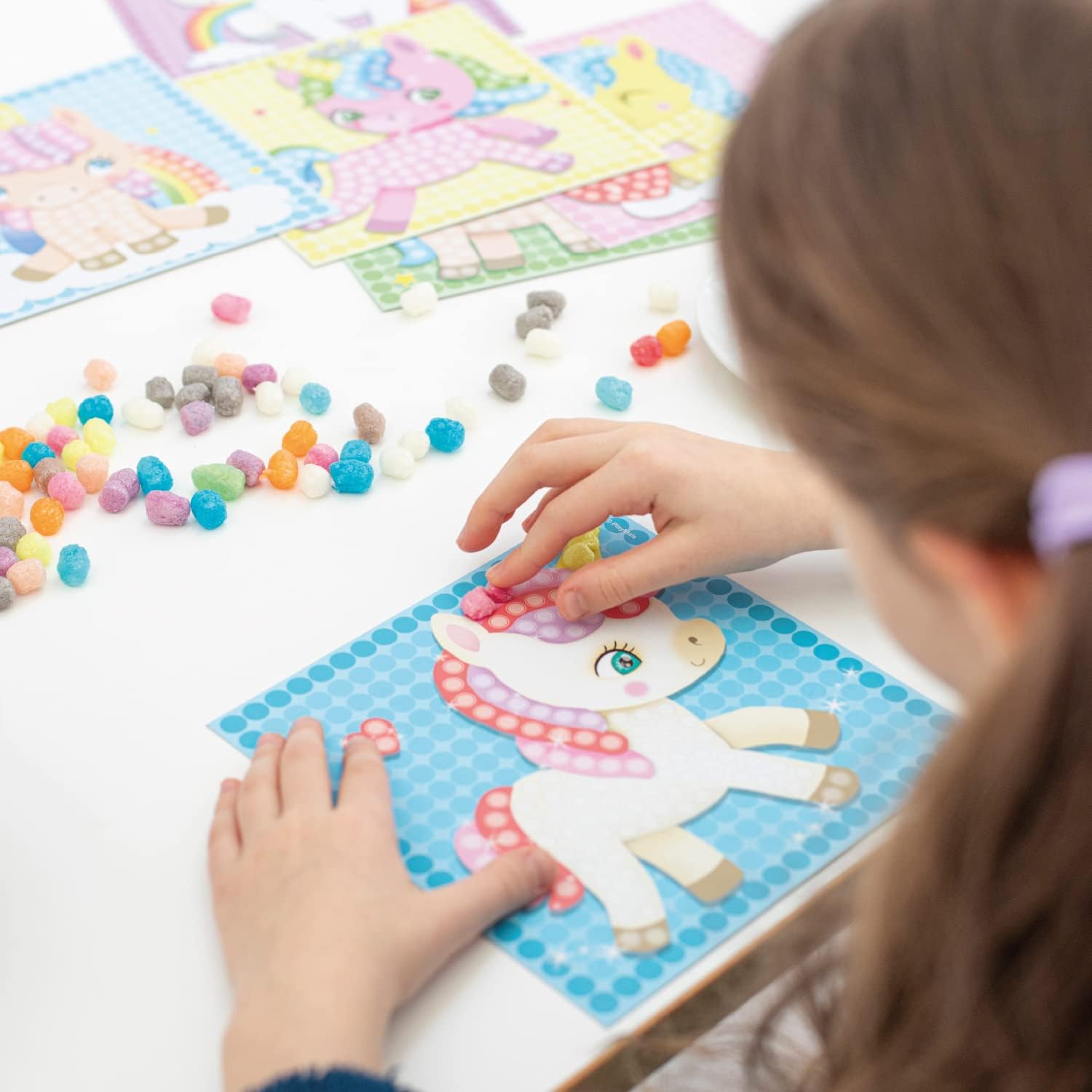 PlayMais MOSAIC Dream Unicorn creative craft kit for girls & boys from 3 years | 2300 6 mosaic templates with unicorns | stimulates creativity & motor skills | natural toy