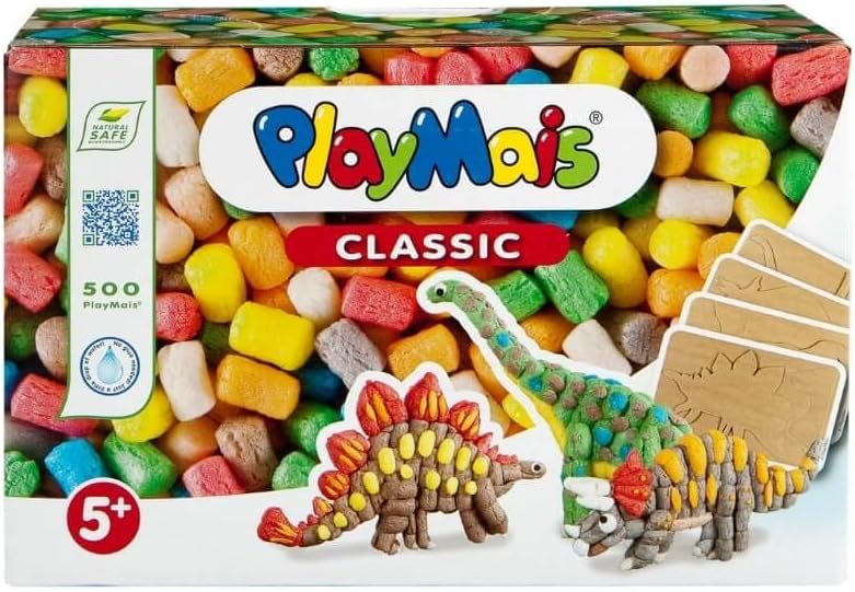PlayMais FUN TO PLAY Dinosaur für Kinder ab 3 Jahren | Motorik-Spielzeug mit 550 Stück, Vorlagen & Anleitung | Natürliches Spielzeug | Fördert Kreativität & Feinmotorik