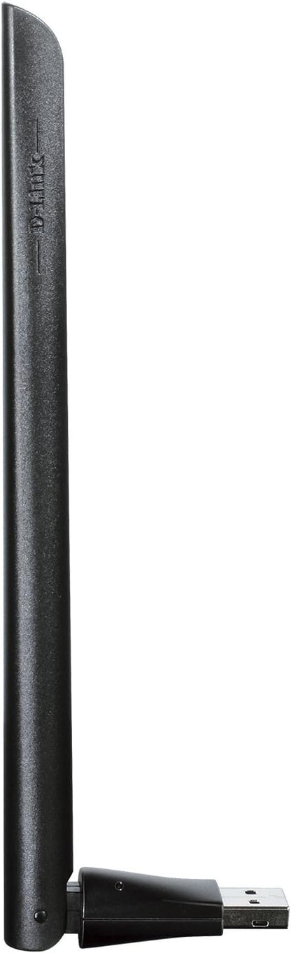 D-Link DWA-172 High-Gain Wi-Fi AC600 USB 2.0 Wireless Adapter with External Antenna , Black