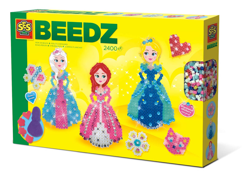 SES- Beedz – Set di Perline da Stirare con Diamanti Principesse, Vari Colori, 6269