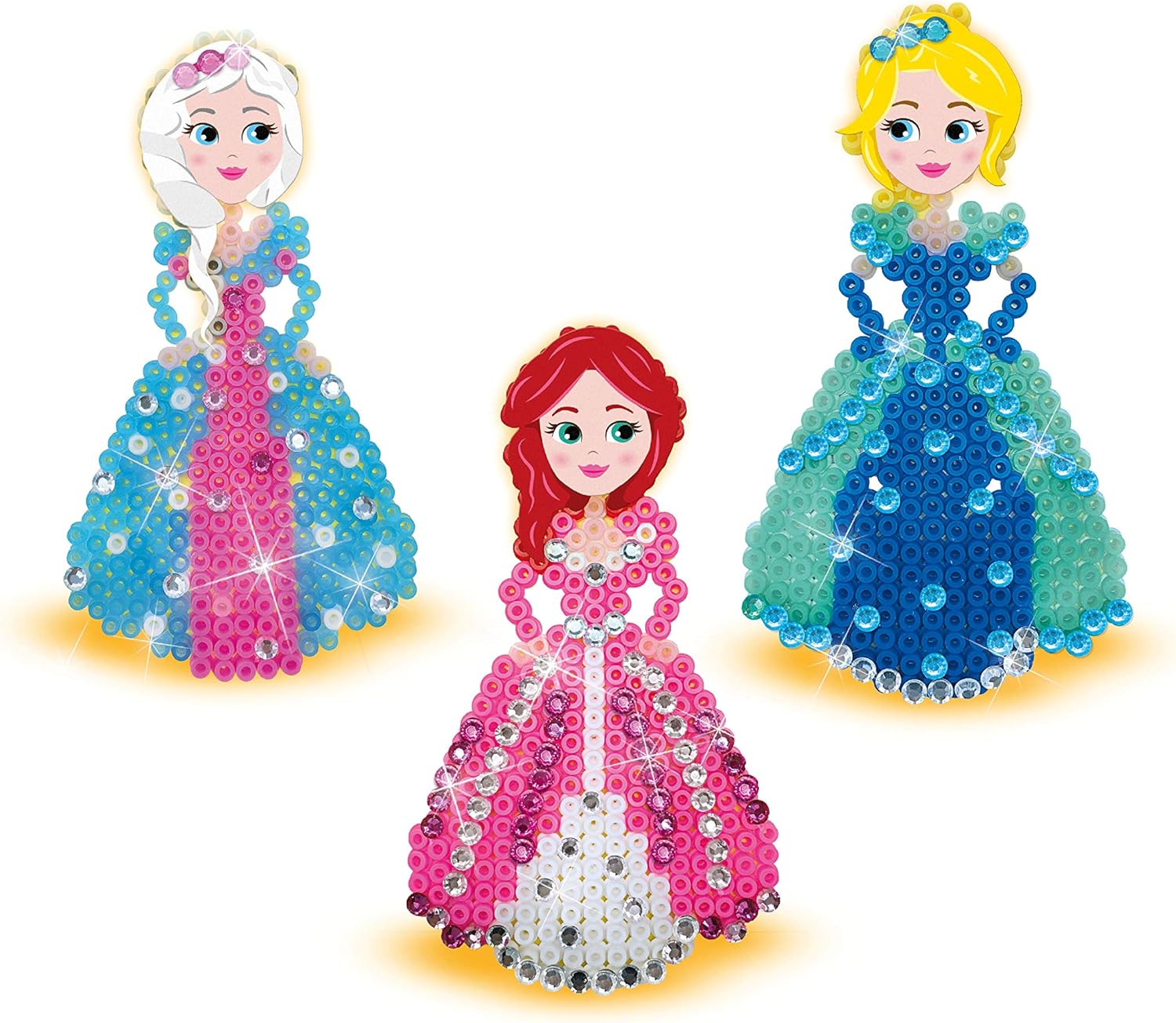SES- Beedz – Set di Perline da Stirare con Diamanti Principesse, Vari Colori, 6269