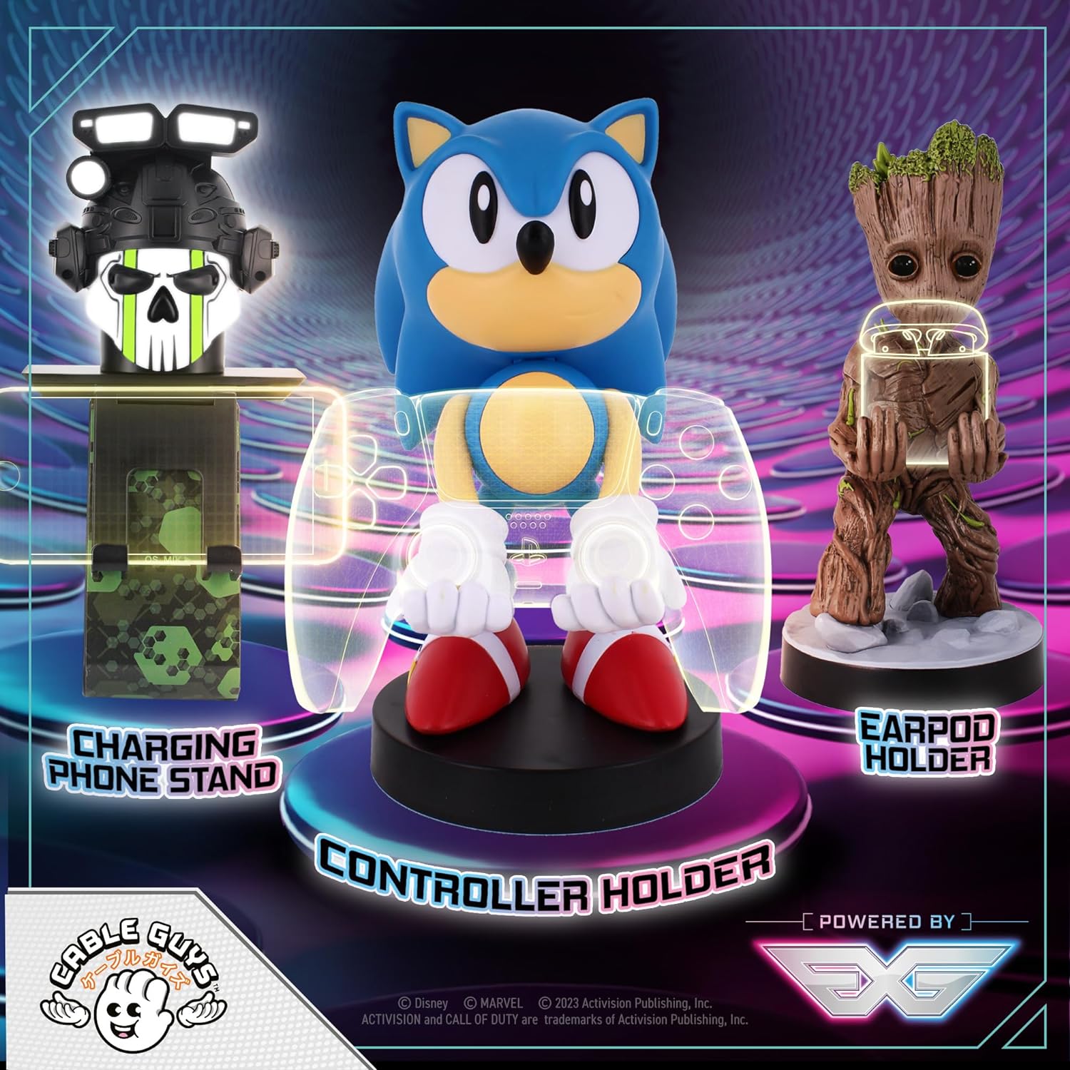 Cable Guys - Sonic the Hedgehog Gaming Accessories Holder & Phone Holder for most Controller (Xbox, Play Station, Nintendo Switch) & Phone