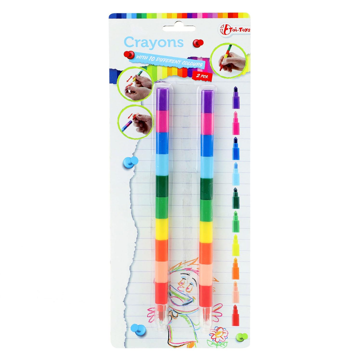 Toi-Toys - Coloured pencils and felt-tip pens, 46015A, multi-coloured