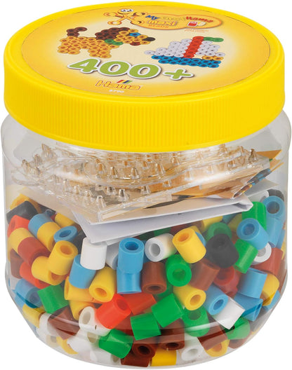 Hama Beads & Pegboards in Tub Maxi 400 Cuentas y tableros de Clavijas en Color Amarillo, Talla única (10.8790