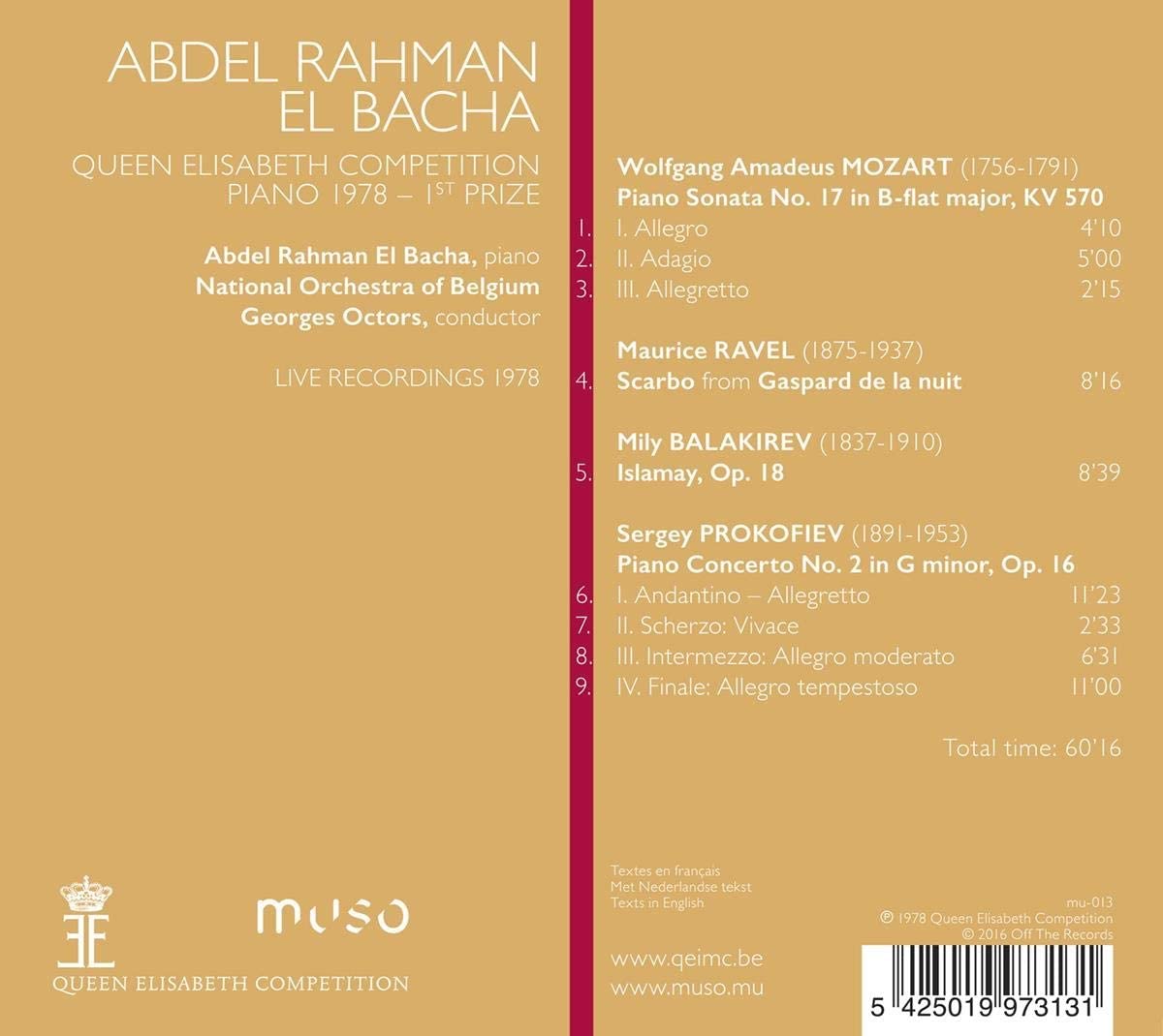 Abdel Rahman El Bacha - Piano 1978 - Queen Elisabeth Comp