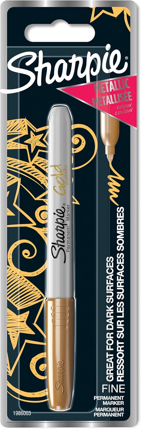 Sharpie Metallic Permanent Markers | Fine Point for Bold Details | Gold | 1 Marker Pen