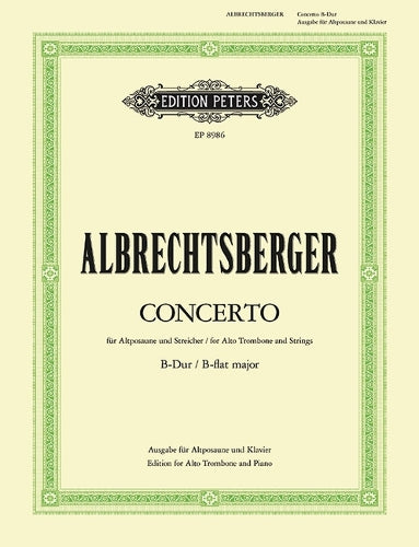 Alto Trombone Concerto in B flat (Edition for Alto Trombone and Piano): For Alto Trombone and Strings (Edition Peters)