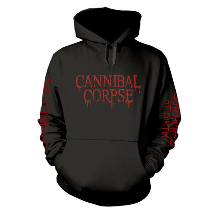 CANNIBAL CORPSE - BUTCHERED AT BIRTH (EXPLICIT) BLACK Hooded Sweatshirt Large