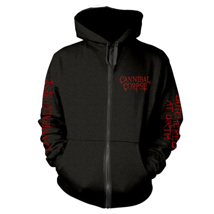 CANNIBAL CORPSE - BUTCHERED AT BIRTH (EXPLICIT) BLACK Hooded Sweatshirt with Zip XX-Large