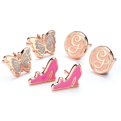 Wicked Glinda Set of 3 Stud Earrings - Butterfly, Glinda's Shoes & Glinda 'G'