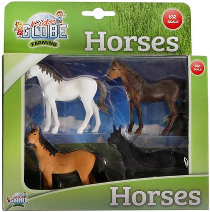 Van Manen Kids Globe Farming Horses (4 Assorted Designs, Scale 1:32) - 570199,Assorted,white