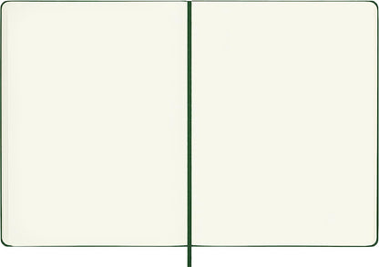 Moleskine Classic Plain Paper Notebook, Hard Cover and Elastic Closure Journal, Color Myrtle Green, Size Extra Large 19 x 25 cm, 192 Pages