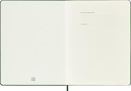 Moleskine Classic Plain Paper Notebook, Hard Cover and Elastic Closure Journal, Color Myrtle Green, Size Extra Large 19 x 25 cm, 192 Pages