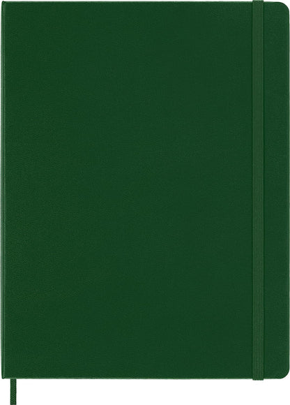 Moleskine Classic Plain Paper Notebook, Hard Cover and Elastic Closure Journal, Color Myrtle Green, Size Extra Large 19 x 25 cm, 192 Pages