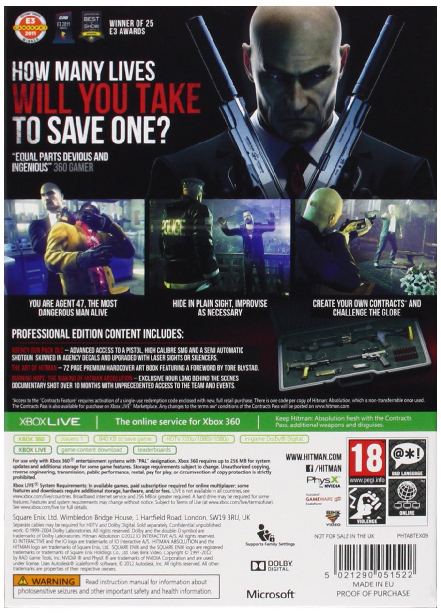 Hitman Absolution -Pegi- Uk Professional Edition