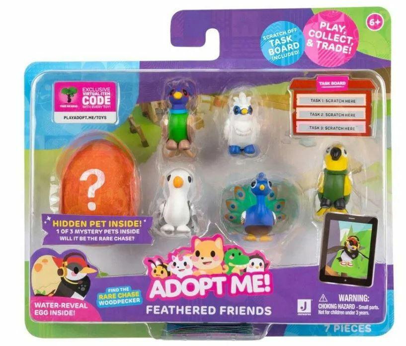 Adopt Me! Pets Multipack Feathered Friends - Hidden Pet - Top Online Game - Exclusive Virtual Item Code Included - Fun Collectible Toys for Kids Featuring Your Favourite Pets, Ages 6 Plus