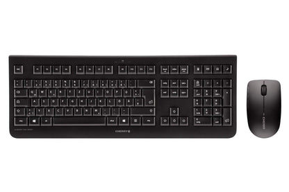CHERRY DW 3000, Wireless Keyboard And Mouse Set, British Layout, QWERTY Keyboard, Battery Operated, GS Approval, Whisper-Quiet Keystroke