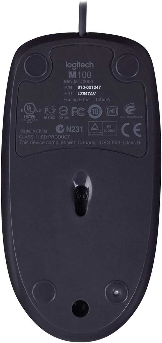 Logitech K120 Wired Business Keyboard, AZERTY French Layout - Black & B100 Wired USB Mouse, 3-Buttons, Optical Tracking, Ambidextrous PC/Mac/Laptop - Black