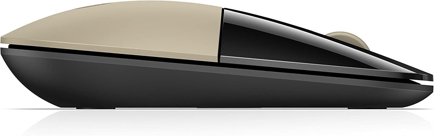 HP Z3700 Gold 2.4 GHz USB Slim Wireless Mouse with Blue LED 1200 DPI Optical Sensor, Up to 16 Months Battery Life