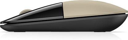 HP Z3700 Gold 2.4 GHz USB Slim Wireless Mouse with Blue LED 1200 DPI Optical Sensor, Up to 16 Months Battery Life