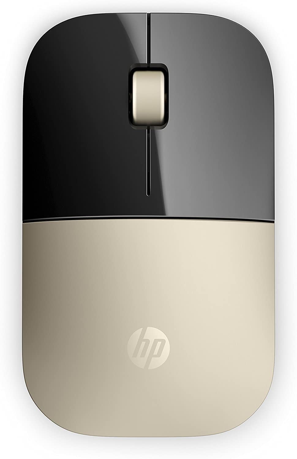 HP Z3700 Gold 2.4 GHz USB Slim Wireless Mouse with Blue LED 1200 DPI Optical Sensor, Up to 16 Months Battery Life