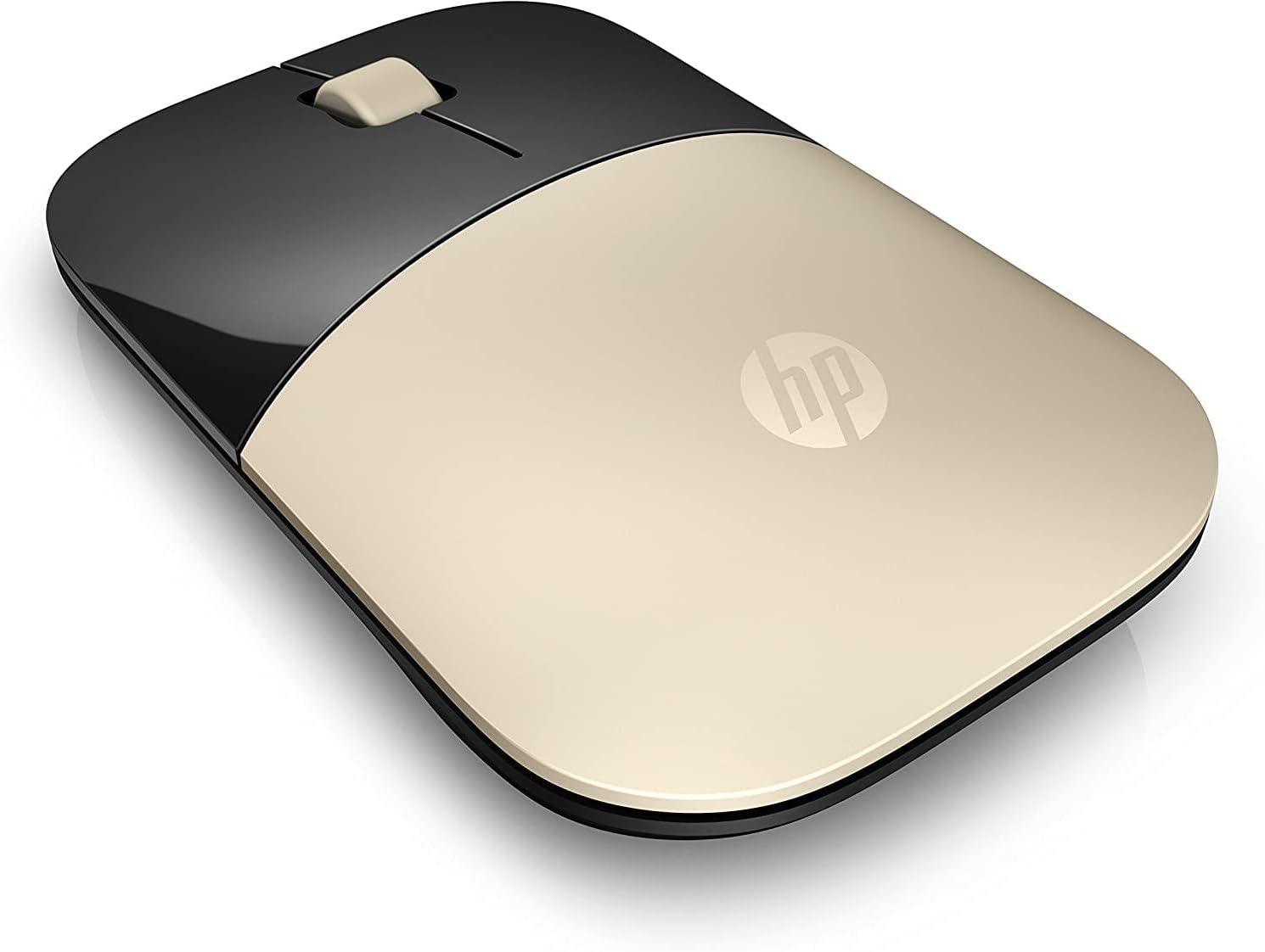 HP Z3700 Gold 2.4 GHz USB Slim Wireless Mouse with Blue LED 1200 DPI Optical Sensor, Up to 16 Months Battery Life